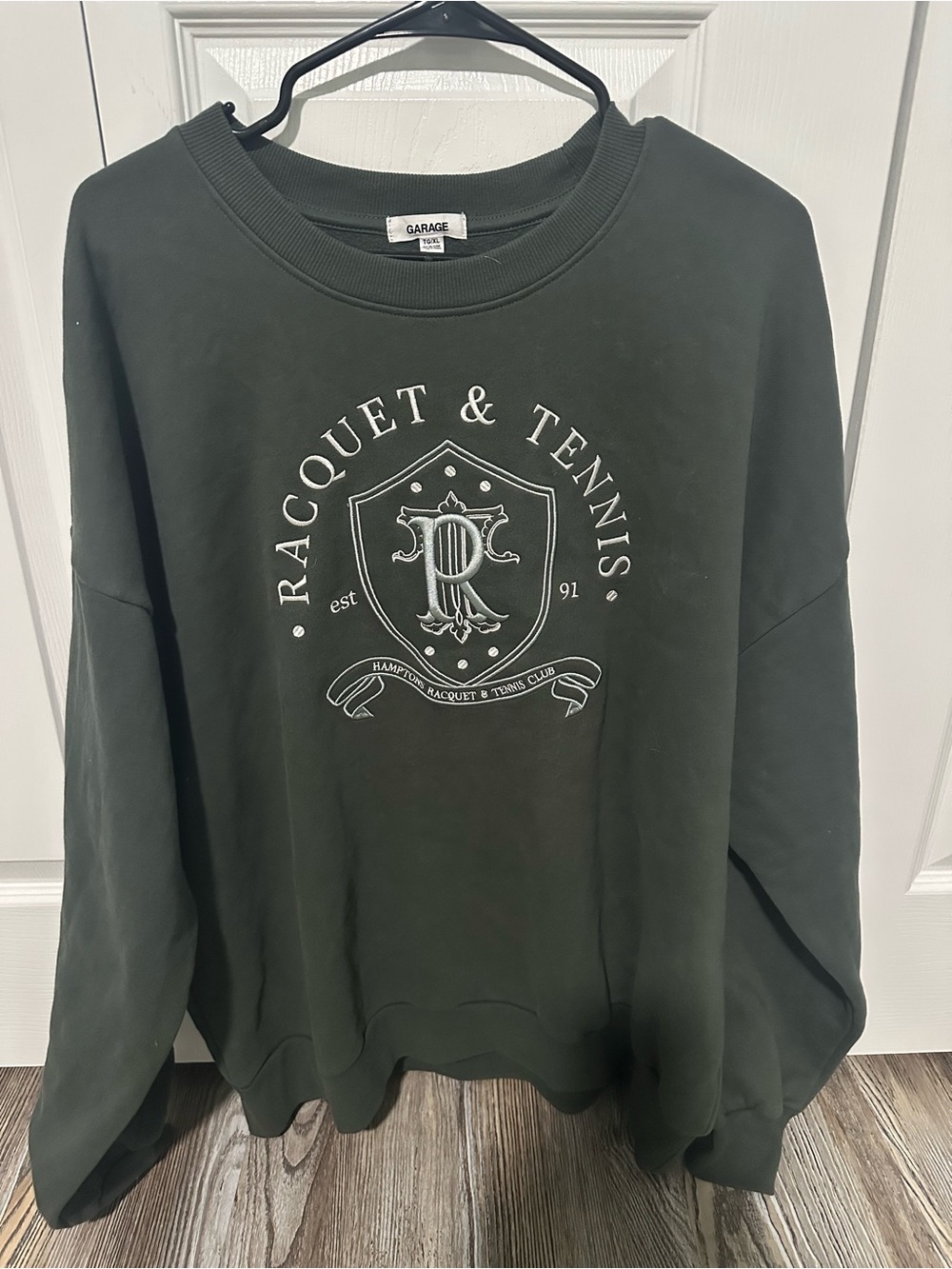 Garage Dark Green "Racquet & Tennis" Crewneck Sweatshirt